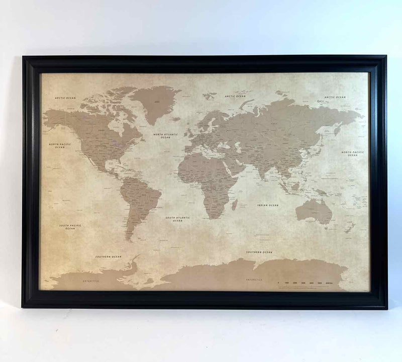 Push Pin Travel Maps Framed Art
